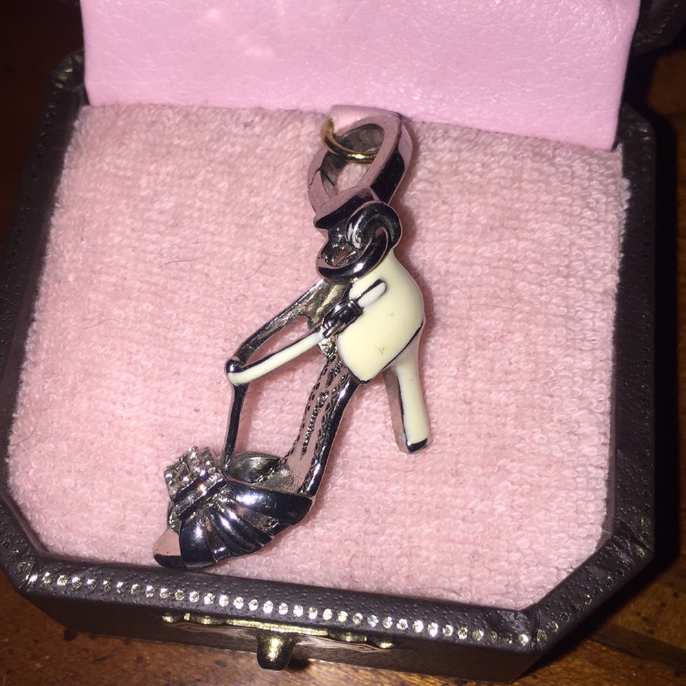 Juicy couture peep toe shoe charm silver tone